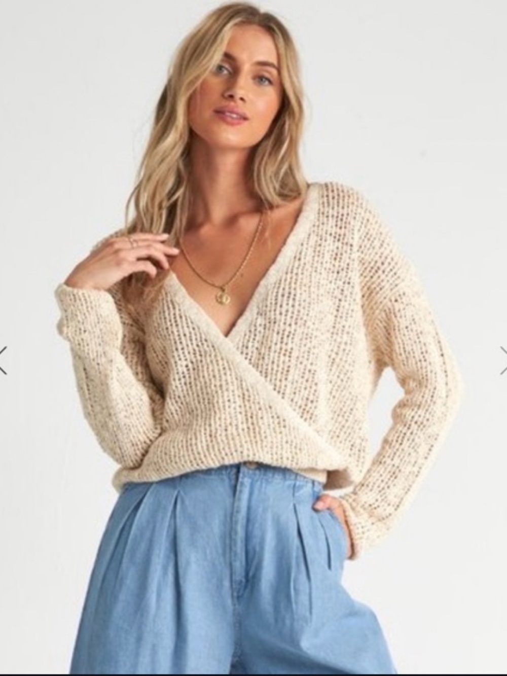 Billabong “Sweet Bliss” cream wrap Sweater